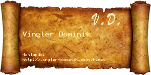 Vingler Dominik névjegykártya